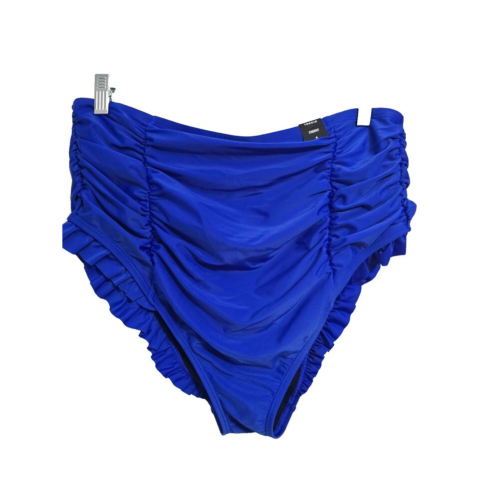 Torrid Blue High Rise Cheeky Swim Bathing Suit Bottom Only Plus Sz 2X Nwt